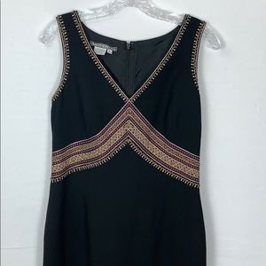 Maggy London Black Embroidered Sleeveless Dress 8
